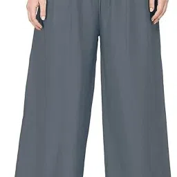 Women Regular Fit Grey Cotton Blend Trousers-image-4