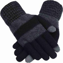 Striped Winter Men & Women Gloves-image-39