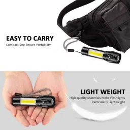 mz Mini Rechargeable Pocket Light Zoom COB USB Charging Led, Crash Resistant DP Torch image 4