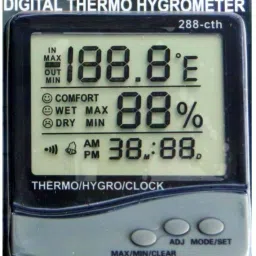 288-CTH With Comfort Index Display Hygrometer Digital Humidity Meter Tester Thermo Hygro HTC-1 with Max/Min Memory + C°/F° Key + Data Store + Time/Alarm/Clock/Calendar + Relative Humidity Room Wall Desktop Tabletop Electronic Temperature Meter HTC 288 CTH Pinless Digital Moisture Measurer-image-82