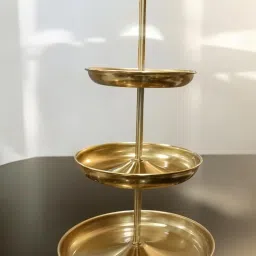 WORLD Decorative Multi 3 Tier Metal Dessert Holder for Wedding Party Birthday Carbon Steel Cake Server-9