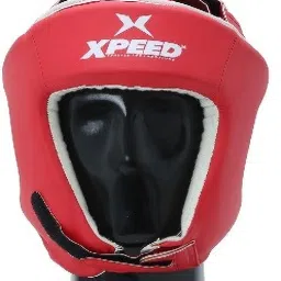 PU Head Guards Multi Layered Padding for Boxing, MMA for men & women-Red Boxing Head Guard-image-36