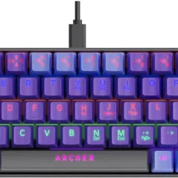 Archer Tech Lab Astra M400 Mechanical Keyboard, 17 RGB Modes, 63 Keys Clicky Blue Switches Wired USB Standard Gaming Keyboard Compatible with Desktop, Laptop, Mac-1