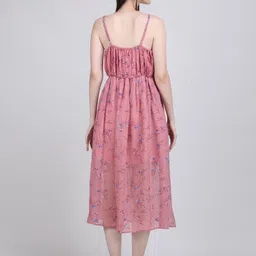 the behruz theory Women A-line Pink Below Knee Dress-picture-25