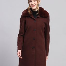 monte carlo Wool Blend Self Design Coat For Women-picture-35