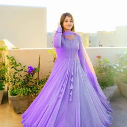Dyed Georgette Stitched Anarkali Gown-image-42