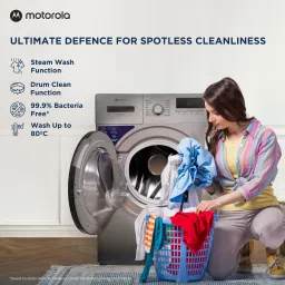 motorola 8 kg Digital Inverter, Super Steam Technology with In-built Heater Grey (MTFL805NHNJG) Fully Automatic Front Load with In-built Heater Grey image 5