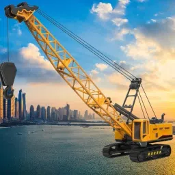 Vehicle Long Crane Toy for Kids Boys Excavator Crawler Crane Model-image-19
