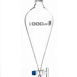Borosilicate Glass Separating Funnel with Stop Cork and Glass Stopper (1000 ml) Borosilicate Glass Funnel Set-22