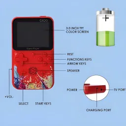 HG WORLD Retro Game Boy G620 gaming console for tv Pocket Sup Game Box handheld 3.5TFT Screen Rechargeable Battery handheld console Hand video game for tv 32MB GB with 500+ Preinstall video game handheld,Best Gift All Ages Mario Game Mortal Combat image 2
