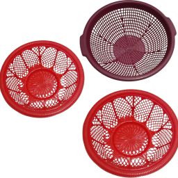Plastic Stoarge Basket pack of 3 Multicolor Plastic_Mk23 Storage Basket-image-106