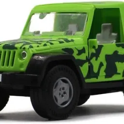 Small size pull back plastic police jeep with openable doors green color-image-58