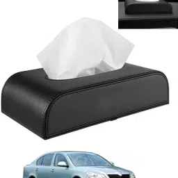 Leatherite Black Tissue Holder Include Tissue/Save Space For Home/Car/Office-142 Vehicle Tissue Dispenser-image-51