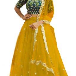 Embroidered Semi Stitched Lehenga Choli-image-3