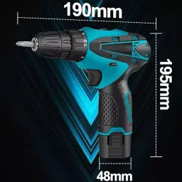 12VCordless Screwdrive Powerful 1350 RPM - 10mm Keyless Chuck - 2x1.5Ah Battery 12V Cordless Screwdriver Collated Screw Gun-image-19