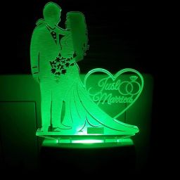 Acrylic Couple Just Married Magic Night Lamp 3D Beautiful Illumination Automatic on/Off Smart Sensor for Bedroom with 7 Color LED Changing Light Night Lamp-image-20