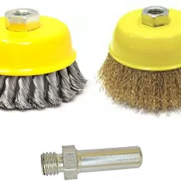 CBNTN01 Combo of Twisted Cup Brush and Non Twisted Brush With Drill Attachment Wheel Brush-21
