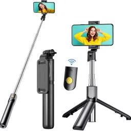 Action Pro Selfie Stick with Tripod Stand,3 in1 Multifunctional design, Selfie, Vlogging & Photo Shoot, Selfie stick with Bluetooth Remote Bluetooth Selfie Stick-12