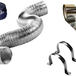 6 inch Chimney Exhaust Pipe with Cowl Cover and Aluminium Tape 2Pcs of Clamps Hose Pipe-picture-26