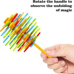 zunbella Candy Flower Toy for Kid- Lollipop Shaped Colourful Twisting & Rotating Fidget Rattle image 4