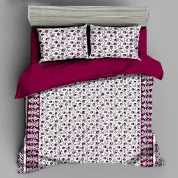 300 TC Polycotton King Printed Flat Bedsheet-16