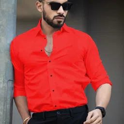 hoc Men Regular Fit Solid Spread Collar Casual Shirt-picture-21