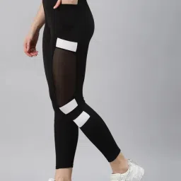 Self Design Women Black Tights-14