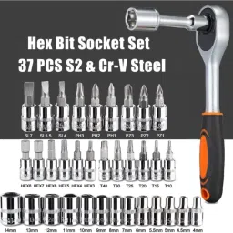 xyntac High Quality 46pcs 1/4-Inch Socket Set Tool Ratchet Wrench tool KitB Power & Hand Tool Kit image 3