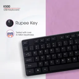 zebion K500 USB Keyboard Wired USB Standard Multi-device Keyboard Compatible with Desktop, Laptop, Mac Easy to Use,Plug and Play,Quick, Comfy Durable body image 4