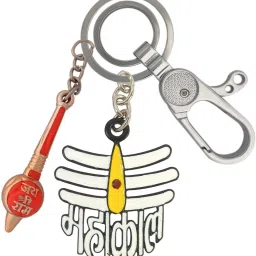 Lord Shiva Black and white Mahakal With Orange Gada Stylish Locking Lock Locking Carabiner-image-47