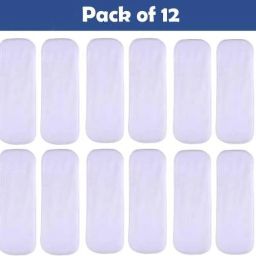 High Quality 4 layers Cotton Inserts Liners Cloth Diaper Nappy Reusable Washable for Baby Pad Diapers - S - M (12 Pieces)-image-48