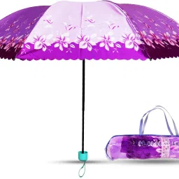 Sattan Printed Umbrella For Women And Men Latest Design On Canopy With Pouch Cover | Umbrellas For Girls With Pouch | Diameter109cm, Length98cm, Height52cm | Purple Colour | Set Of 1 Umbrella-picture-25