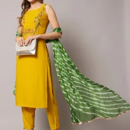 Embroidered Kurta, Trouser/Pant & Dupatta Set-picture-7
