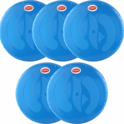 Flying Disc Frisbee Throwing Outdoor Game for Kids & Adults Blue Pack of 5-image-8