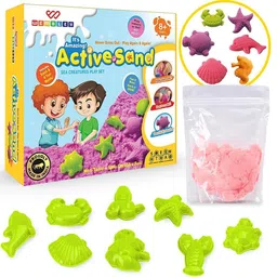 wembley Active Sand Art Craft Kit Shape Kinetic Sand With Moulds 8 Shapes Arts for Kids-picture-32