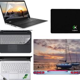 SDM 5in1 Combo of Premium Quality, HD, UV Printed, Protected, Bubble Free, Scratchproof, Washable, Easy to Install Laptop Skin/Sticker/Vinyl/Cover for 15.6 inches on 3M Vinyl with Screen Guard and Key Protector, pelmrest skin, gaming mouse-pad (natural images for brain relaxation at working time) Combo Set 170 Combo Set-image-76