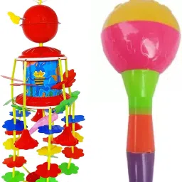 Musical Merry Go Round Toy Soothing Sound with Drummer Rattle Toys Rattle-24