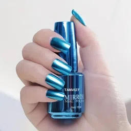 Quick Drying And Metal Effect Metallic SkyBlue Nail Polish Sky Blue-image-13