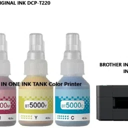 BROTHE Brother DCP-T220 ALL IN ONE INK TANK Color Printer Black + Tri Color Combo Pack Ink Bottle-image-44
