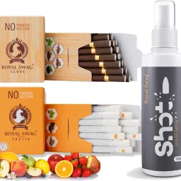 Ayurvedic & Herbal Cigarette, Combo Pack of Frutta and Clove Flavour (40 Stick Each) With Nicotine Free & Tobacco Free Cigarettes With Shot Helps in Quit Smoking - (80 Sticks+1 Shot 100 ML) Smoking Cessations-image-75