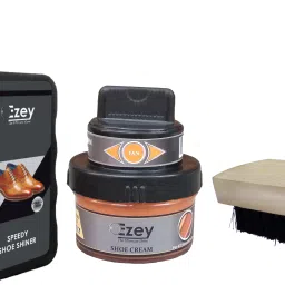 Ezey Shoe Cream (Tan)+Speedy Shoe Shiner(Natural)+Shoe Brush+Shoe Shampoo Patent Leather, Leather, Synthetic Leather, Sports Shoe Cream-image-54