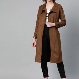 Suede Solid Coat For Women-image-75
