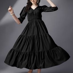 raiyani fashion Solid Crepe Stitched Anarkali Gown-picture-3