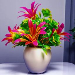 Artificial Rose Flower Pot Apple Shaped for Your Home Decoration Green, Pink Rose Artificial Flower with Pot-4