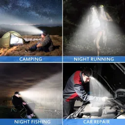 care 4 Rechargeable Headlamp, 8 LED Headlamp Flashlight 8 Modes with White Red Lights Torch image 5