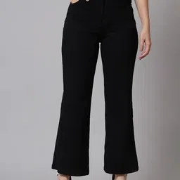 tyffyn Women Flared High Rise Black Jeans-picture-6