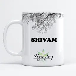 Shivam Printed New Day New Start White Name Model No:NDNS020252 Ceramic Coffee Mug-8