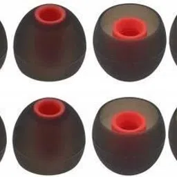 BUMTECH Red 8pcs Earbuds Rubber earphone tips replacement headphone ear cushion ear buds for bluetooth earphones, Eartips In The Ear Headphone Cushion (Pack of 8, Red, Grey) In The Ear Headphone Cushion-image-74