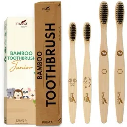 Family Pack 2 Adult & 2 Kid Bamboo Toothbrush Charcoal Activated Soft Bristles Soft Toothbrush-image-21