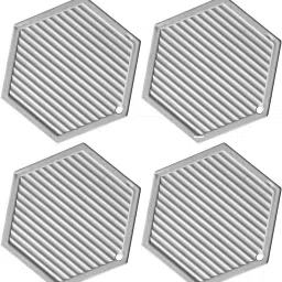 Pvc Coaster C-D Triangle-Light Grey_4,Pack of 4 Silicone Trivet-5